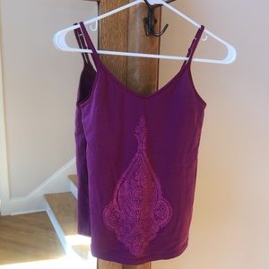 Anjali brand yoga cami top with shelf bra , shiny straps